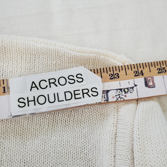 Vtg Sellecca Floral Pearl Embroidered Cream Cardigan Sweater Quiet Luxury Sz L - Picture 6 of 10